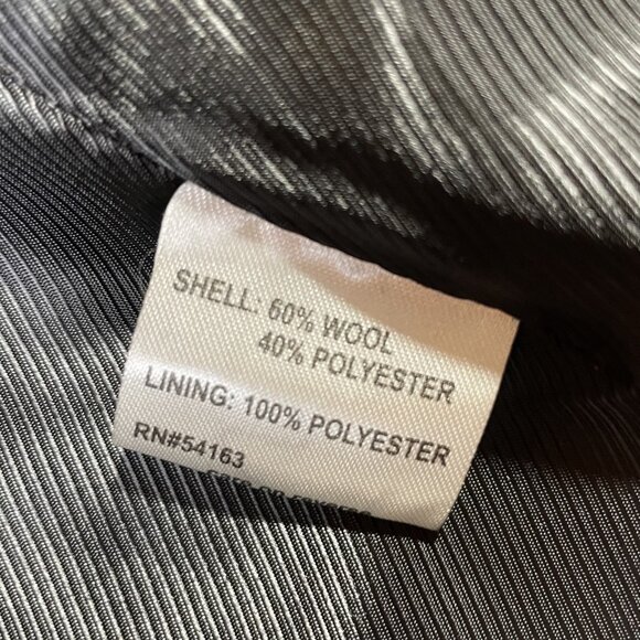 Calvin Klein Wool Blend Belted Tailored Black Coat Collared Knee Length Size 12 - Picture 15 of 16